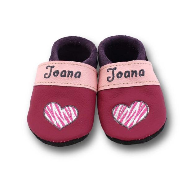 Krabbelschuhe Herz pink